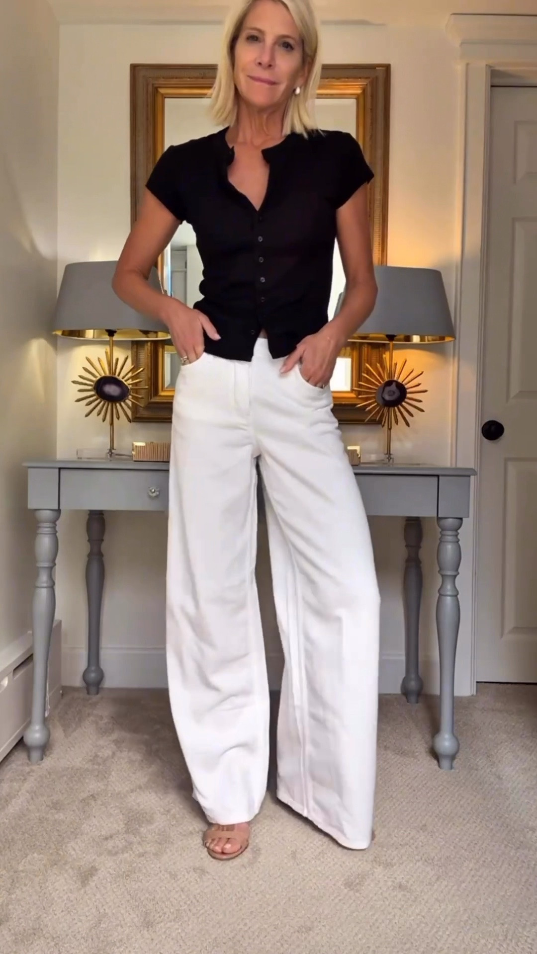 This black fitted knit top paired with white wide-leg trousers creates a timeless black-and-white outfit that’s both flattering and polished. The classic silhouette makes it perfect for work, dinner dates, travel, and everyday wear.


💡 LTK MADE EASY

❤️ Heart = Support my posts
🔖 Save = Get sale & restock alerts
📋 Lists = Keep favorites organized
📲 Share = Send to yourself for later
💬 Comment = Ask me anything 

 #LTKootd #LTKSeasonal #LTKOver40
