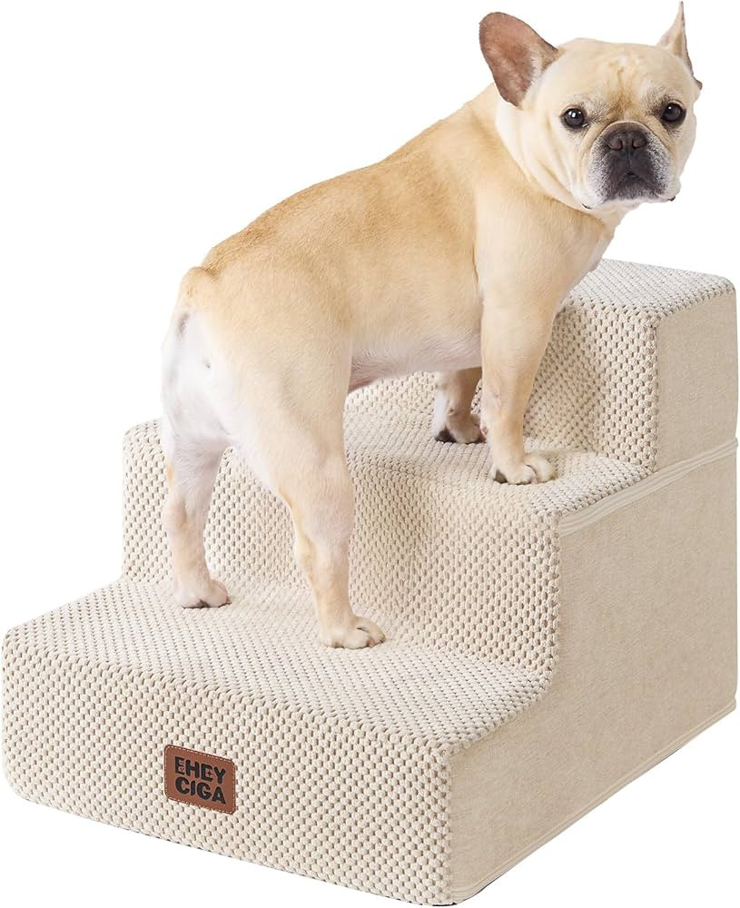 EHEYCIGA Dog Stairs for Small Dogs 13.5" H, 3-Step Dog Steps for Couch Sofa and Chair, Pet Steps ... | Amazon (US)