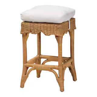 Muy 24 in. Honey Rattan Counter Stool | The Home Depot