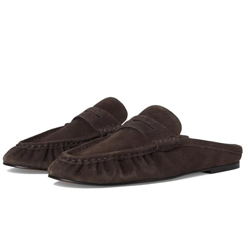 VJFTQMN Penny Loafers for Women Closed Toe Slip On Flat Mules Comfortable Backless Casual Loafer Slides Shoes Chocolate Brown | Amazon (US)