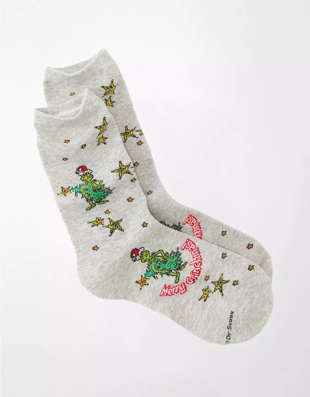 AE Merry Grinchmas Crew Socks | American Eagle Outfitters (US & CA)