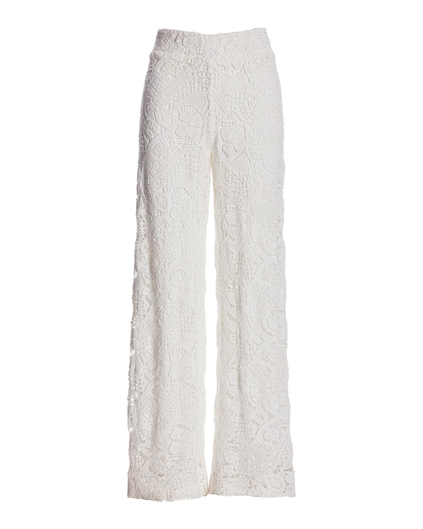 Malibu Lace Wide Leg Pant White | Boston Proper