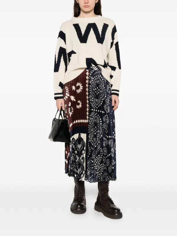 pleated floral-print midi skirt | Farfetch Global