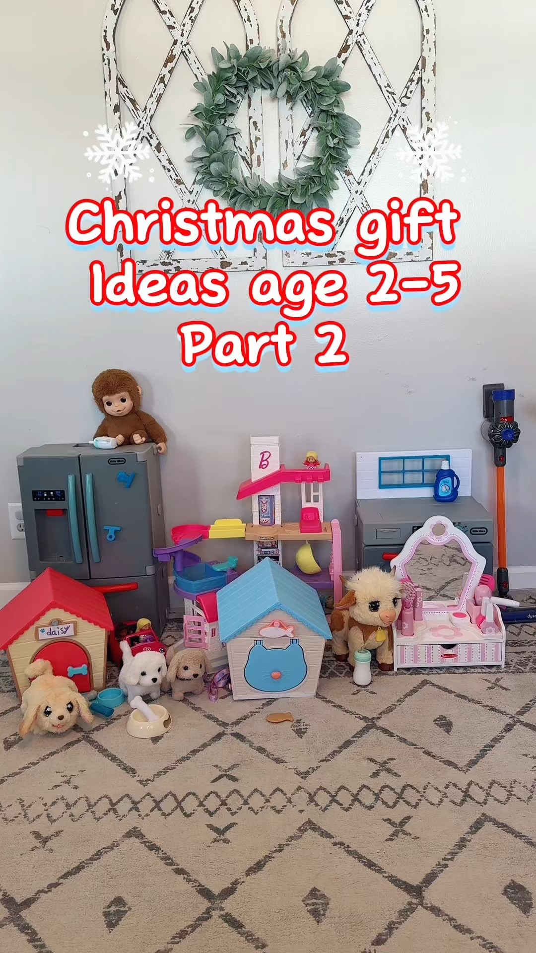 Christmas gift ideas for toddlers ages 2-5! 🎁✨ Everything is linked in my LTK and Amazon storefront. These are toys my toddler actually loves and plays with! The Little People Barbie Dreamhouse, Barbie car, Little Tikes fridge, Little Live Pets puppy & kitty houses, and the Dyson toy vacuum. Perfect ideas for little ones this Christmas! ❤️🎄 #toddlergiftideas #giftideasforkids #christmasgiftideas #christmasgiftsforkids #christmasgiftguide

#LTKGiftGuide #LTKHoliday #LTKKids