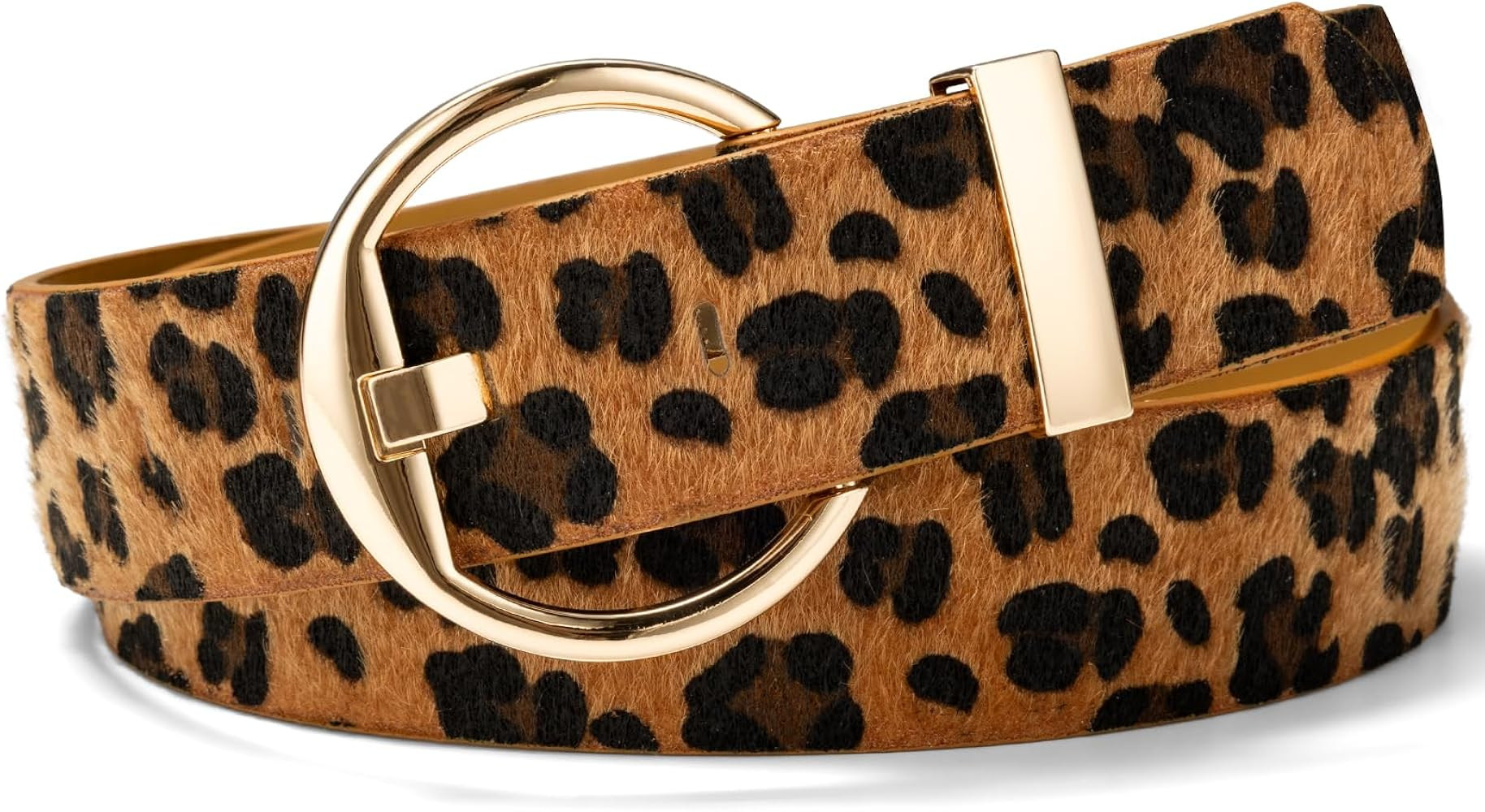 Women’s Leopard Print Leather Belts for Women, Cheetah Print Belt, Width 1.46" | Amazon (US)