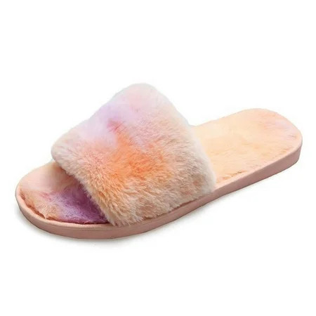 Yungwalm Fuzzy Slippers Women s Soft Plush Lightweight House Slippers Lightweight Anti Slip Moisture | Walmart (US)