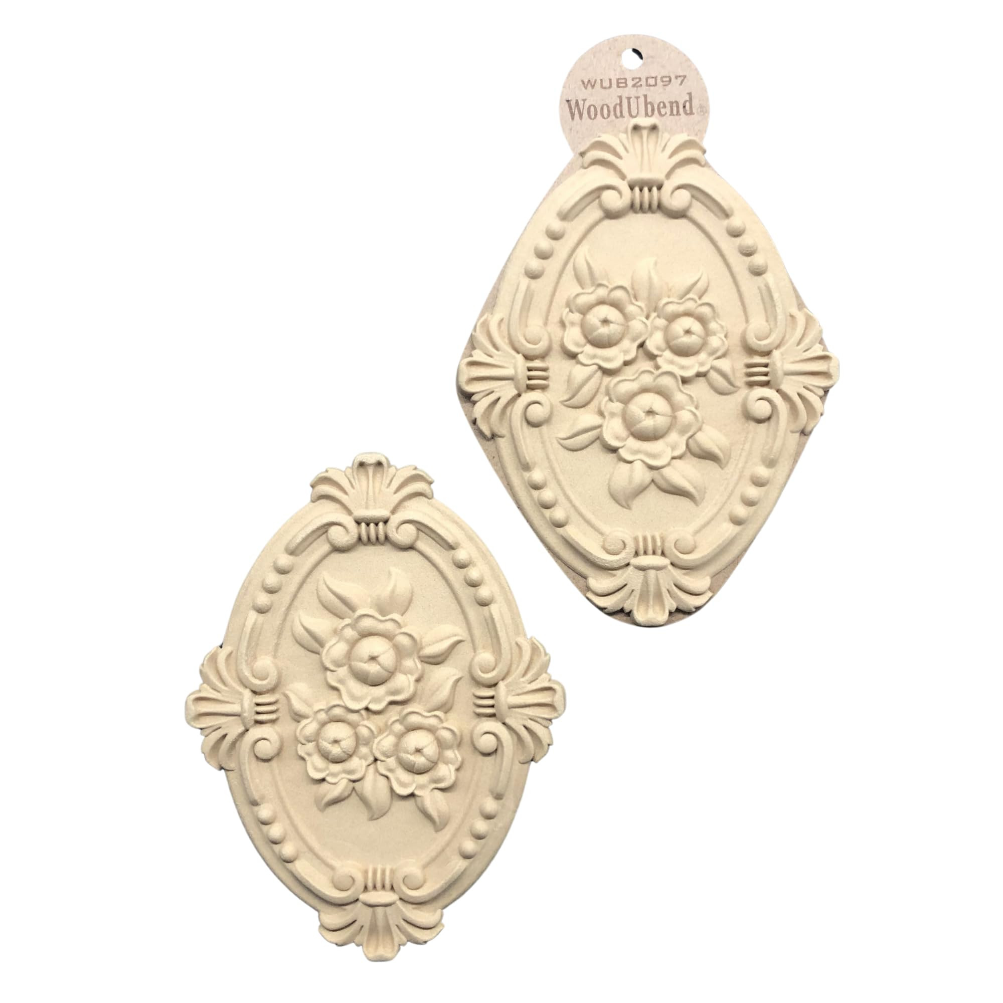 Woodubend WUB2097 Pack of 2 Flower Plaques 20x15cm Wood Appliques - Heat Bendable & Flexible Onla... | Amazon (US)