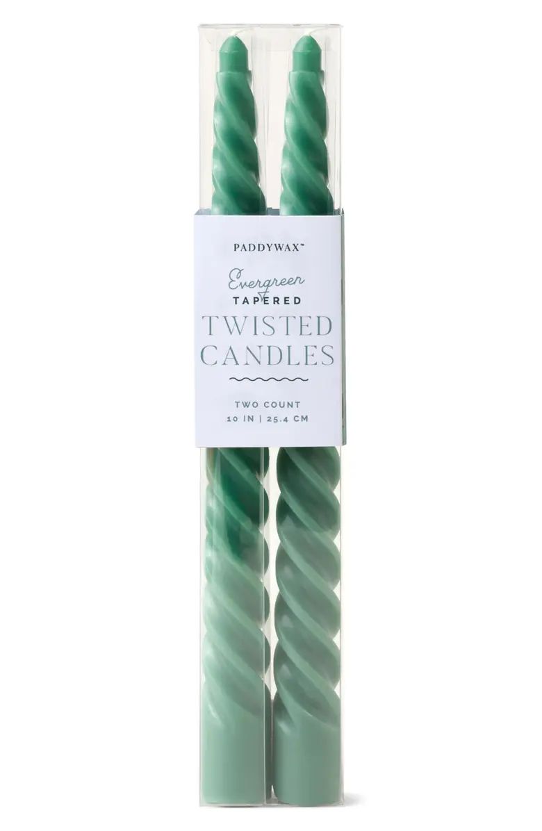 Paddywax Evergreen Set of 2 Twisted Taper Candles | Nordstrom | Nordstrom