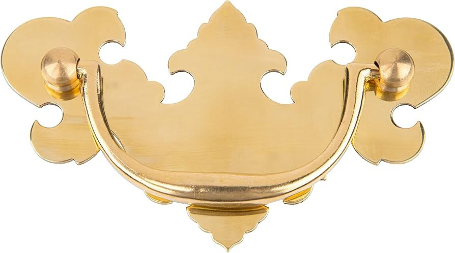 Chippendale Polished Brass Drawer Bail Pull | Centers: 3" | Handle for Antique Cabinet Door, Dres... | Amazon (US)