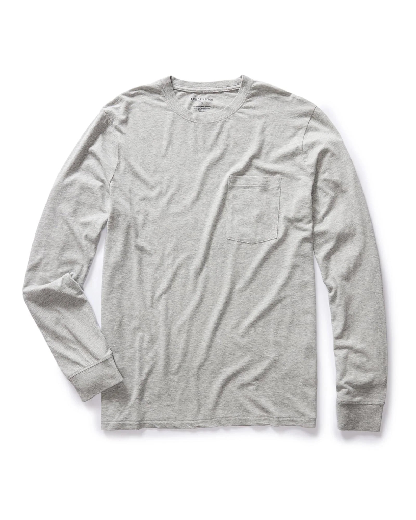 The Cotton Hemp Long Sleeve Tee in Heather Grey | Taylor Stitch