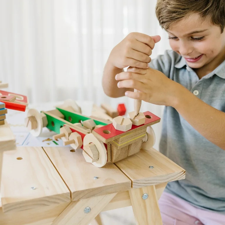 Melissa & Doug Solid Wood Project Workbench Play Building Set - Walmart.com | Walmart (US)