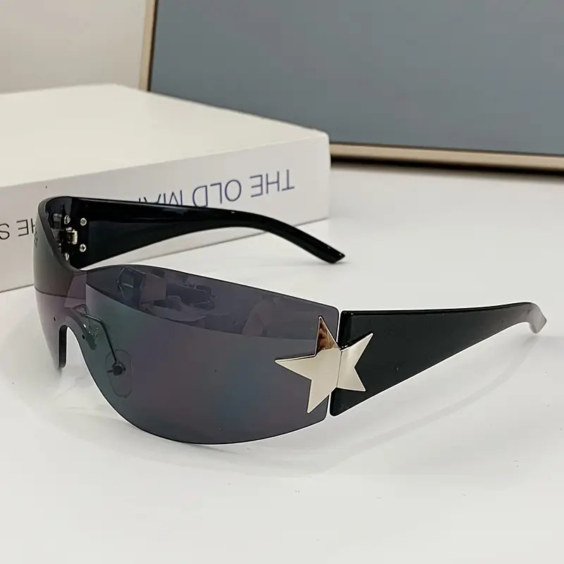 Rimless Pentagram Sunglasses Y2k Gradient Wrap - Temu | Temu Affiliate Program