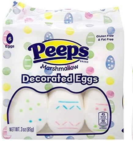 Peeps Decorated Marshmallow Eggs Easter Candy Pack of 4 | Amazon (US)