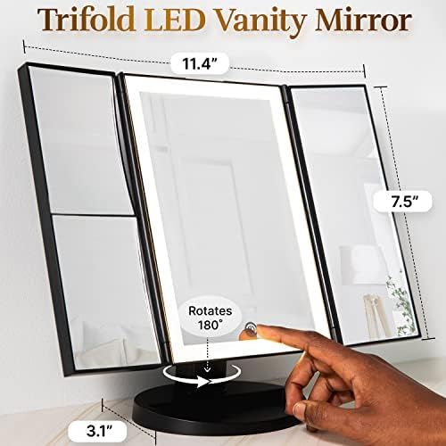 Beautyworks New Model 1/5/10x Magnification Backlit Makeup Vanity Mirror 36 LED Lights Touch-Screen  | Amazon (US)