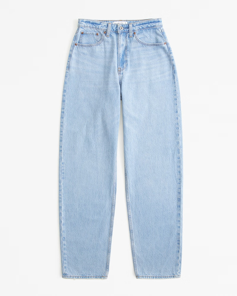 Abercrombie & Fitch Women's High Rise Tapered Loose Jean in Light - Size 32 LONG | Abercrombie & Fitch (US)