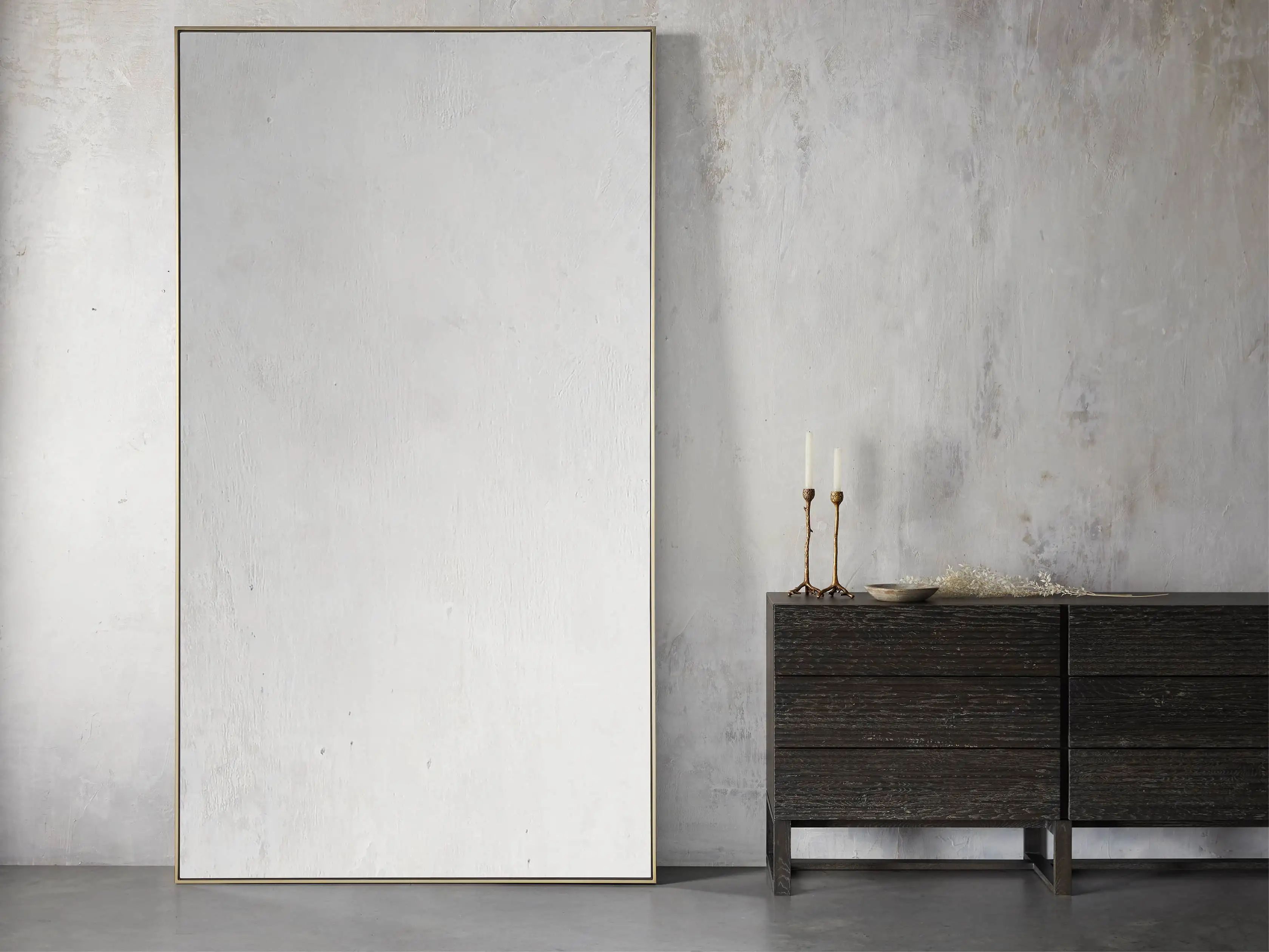 Linnea Floor Mirror in Brass 54x96 | Arhaus