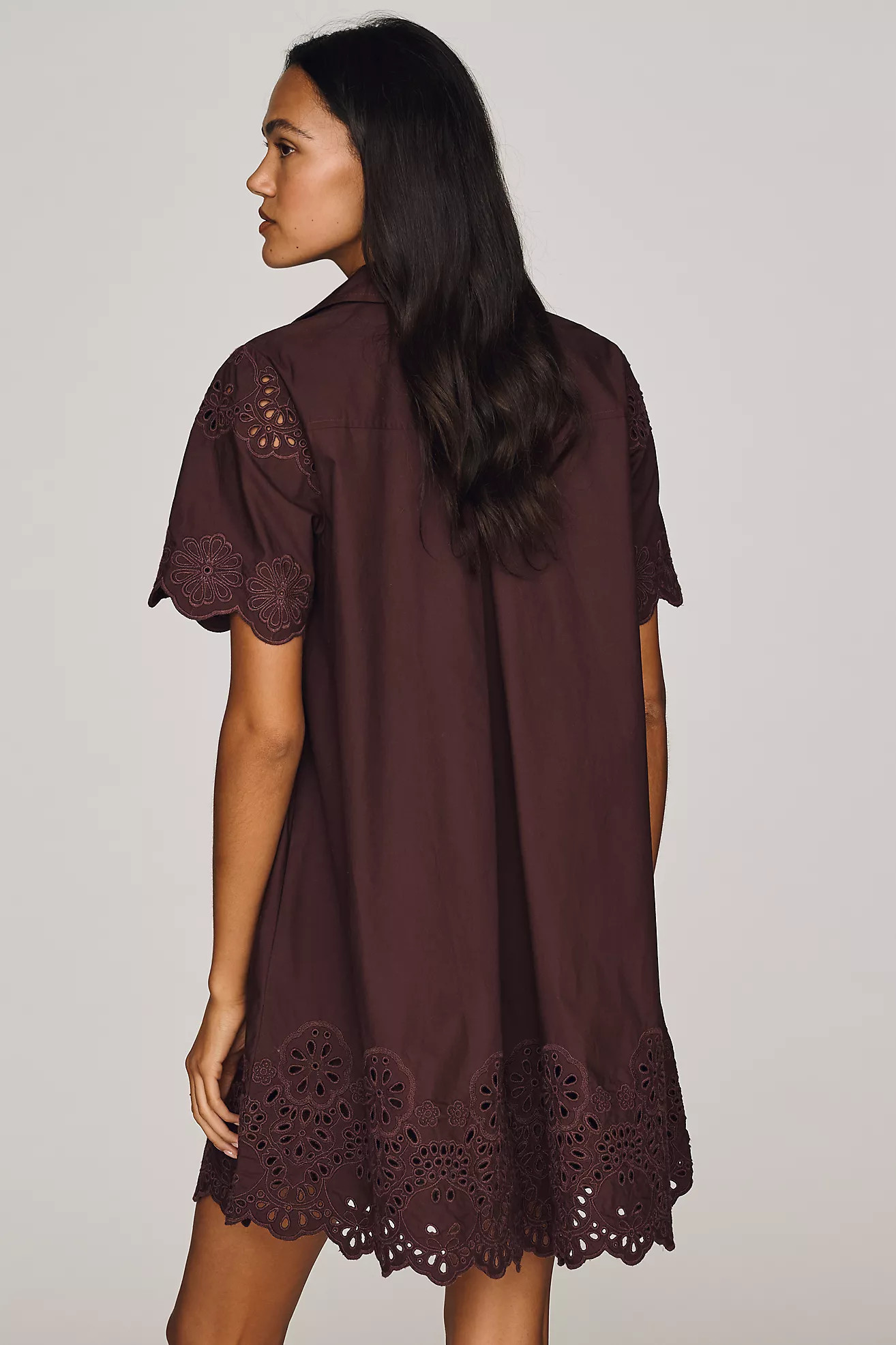By Anthropologie Pollie 100% Cotton Swing Mini Dress | Anthropologie (US)