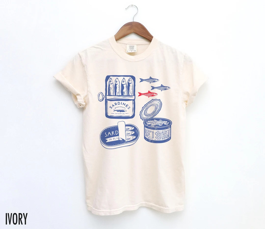 Sardines Shirt, Tinned Fish Shirt, Sardines Tshirt, Coastal Shirt, Canned Fish Shirt, Fisherman A... | Etsy (US)