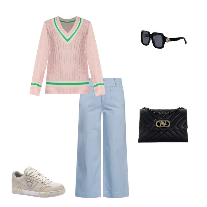 Lilly Pulitzer Brockton Cable Knit V-Neck Long Sleeve Stripe Detail Sweater | Dillard's | Dillard's