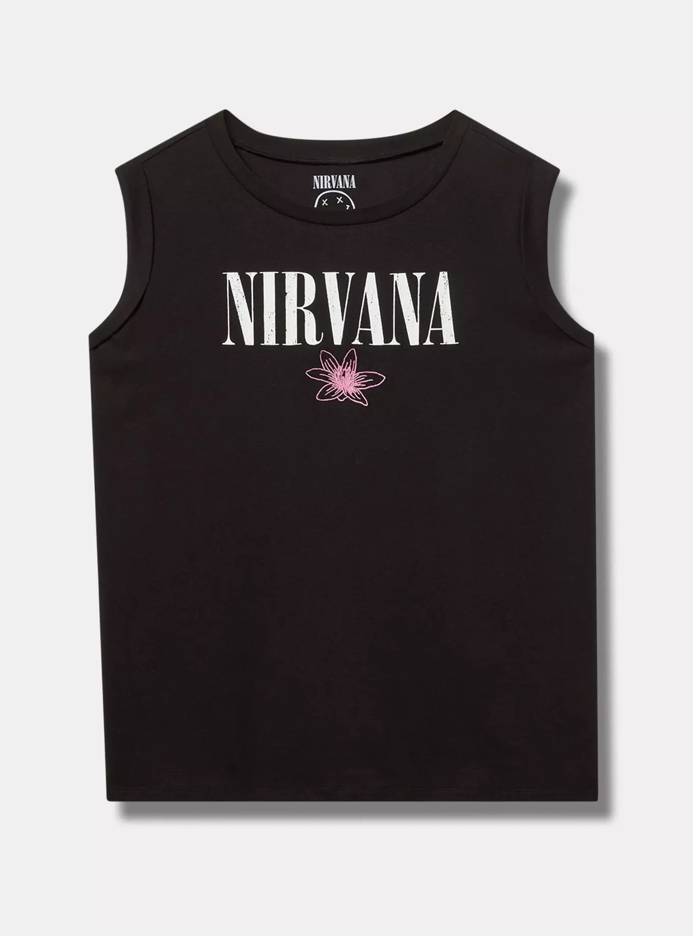 Nirvana Cotton Roll Sleeve Embroidered Tank | Torrid (US & Canada)
