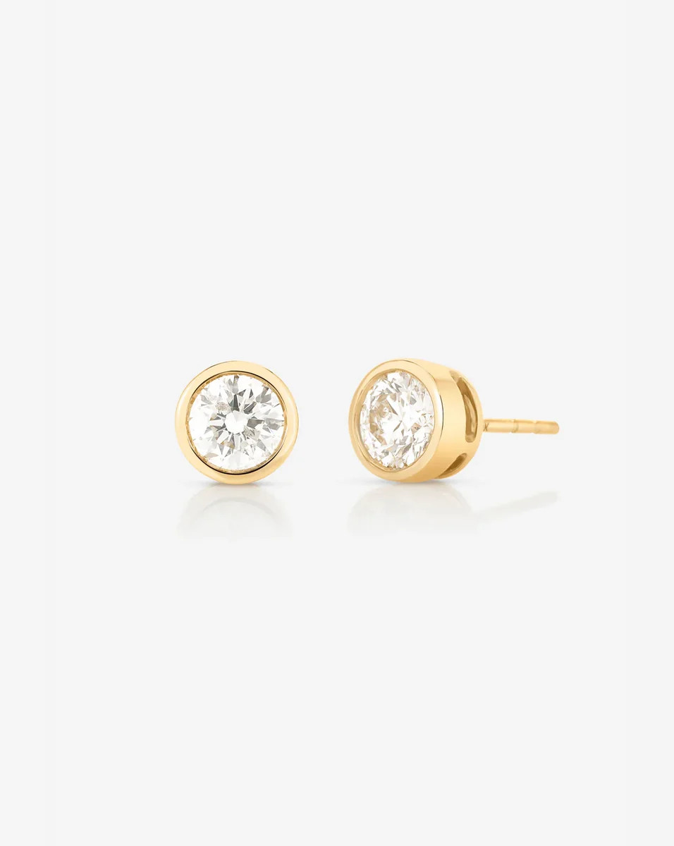 Bezel-Set Classic Diamond Studs | Ring Concierge
