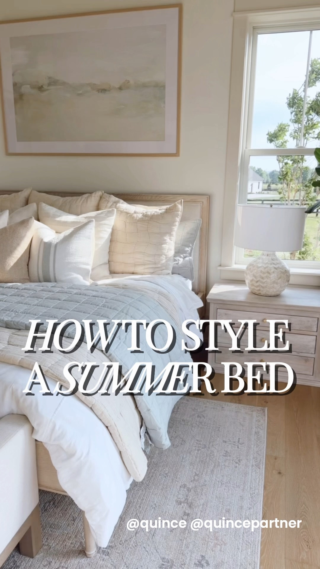 How to Style the Perfect Summer Bed 
 🛏️ Start with layered linens, the secret to a magazine-worthy look
 🌫️ Quince’s Mist..a soft blend of blue, gray, and green
 🏖️ Pair with warm Sand tones for a timeless, collected feel
 🤍 Keep the base crisp with whites
 ☁️ Add airy layers + subtle neutrals
 🌿 Finish with texture, pillows, and a touch of greenery 
Refresh your summer bed with Quince. Shop the full look on my LTK. @Quince  #quince #quincepartner


#LTKHome #LTKmomlife #LTKMothersDay