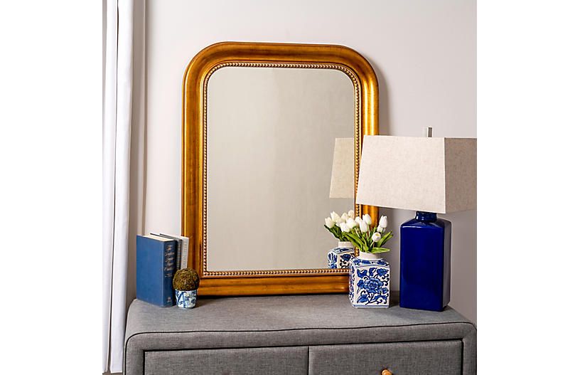 Mason Wall Mirror, Antiqued Gold | One Kings Lane