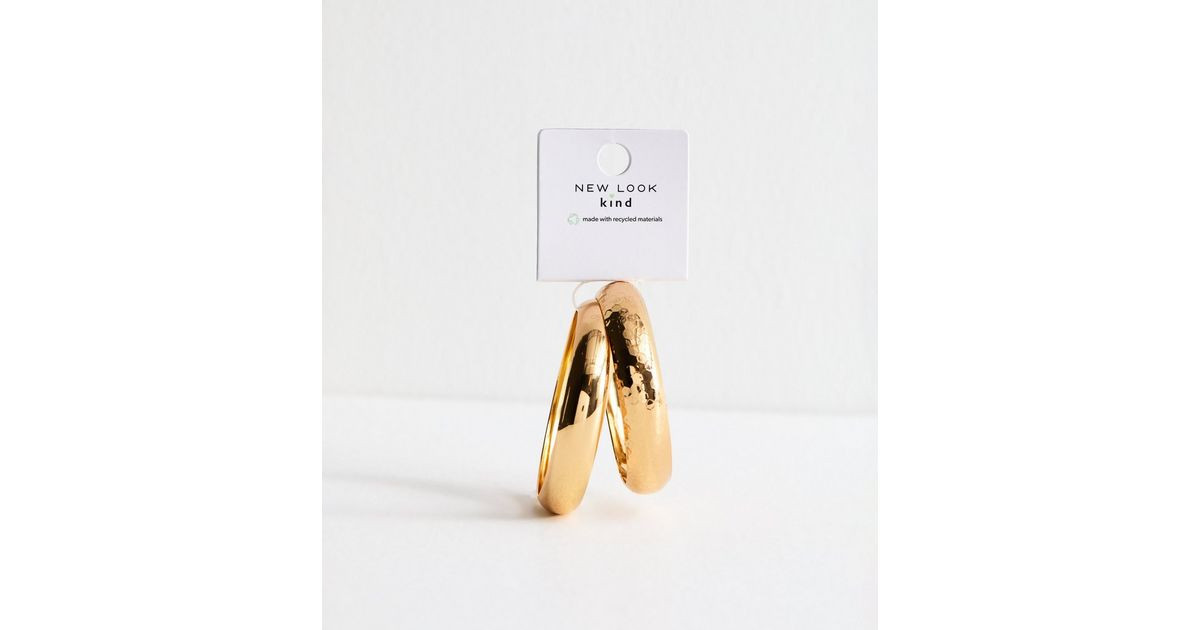 Pack of 2 Gold Tone Chunky Bangles | New Look | New Look (UK)