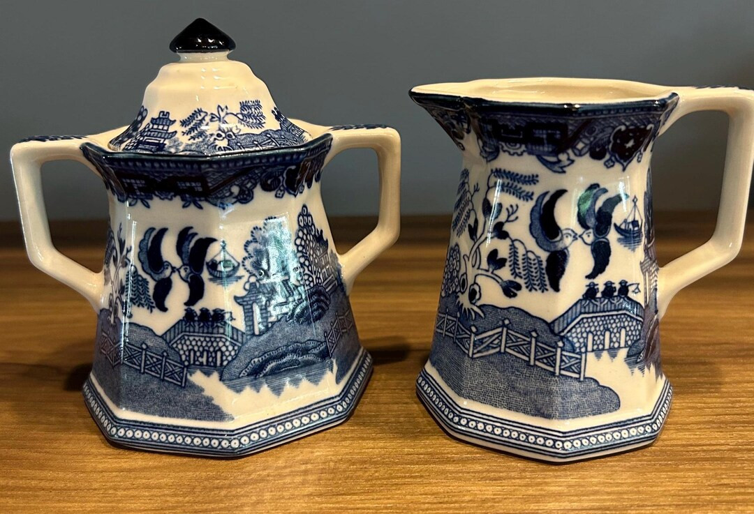 vintage Fenton E&C Challinor Ironstone creamer and sugar bowl with lid | Etsy (US)