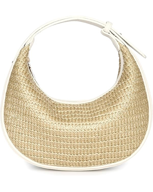 Herald Straw Crossbody Bag for Women Beach Woven Hobo Handbag Summer Chic Crescent Shoulder Purse... | Amazon (US)
