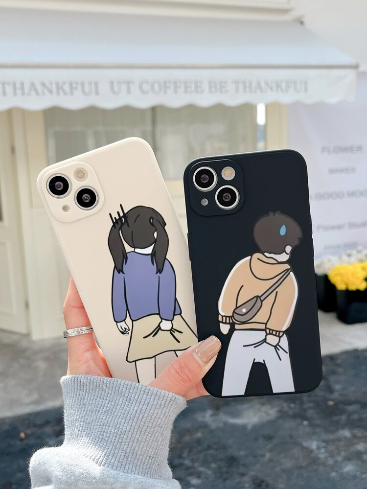 2pcs Figure Graphic Phone Case | SHEIN