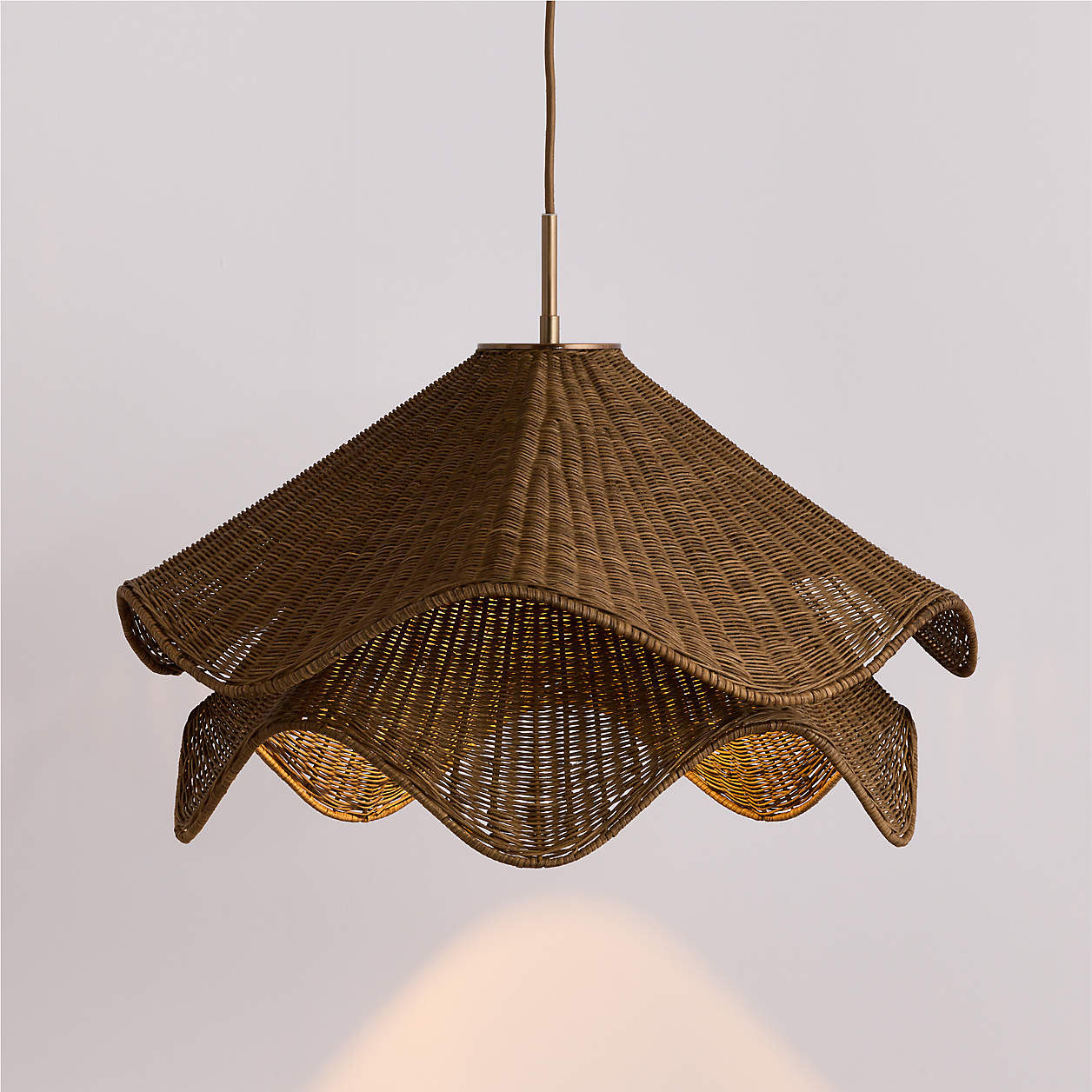 Lia Pendant Light with Dark Fiber Shade | Crate & Barrel | Crate & Barrel