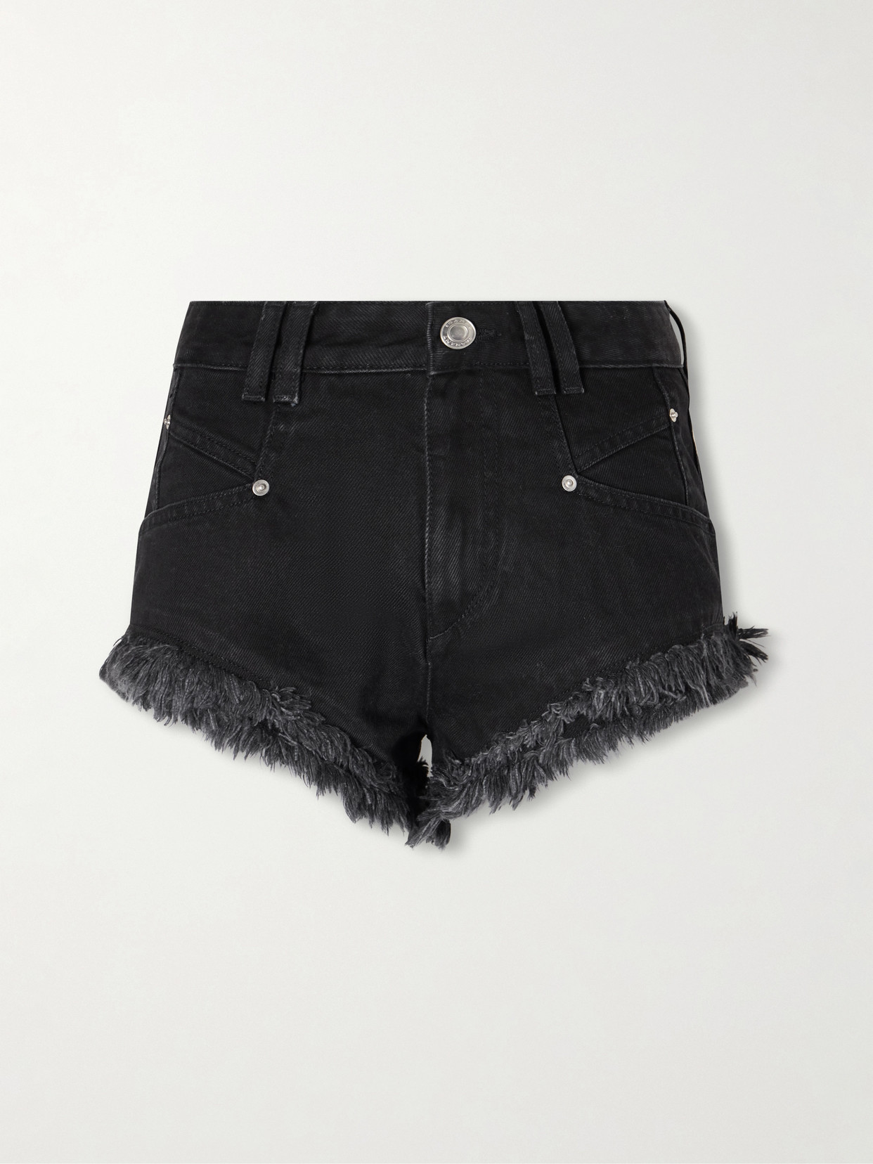 ISABEL MARANT - Eneidala Frayed Denim Shorts - Black | NET-A-PORTER (UK & EU)
