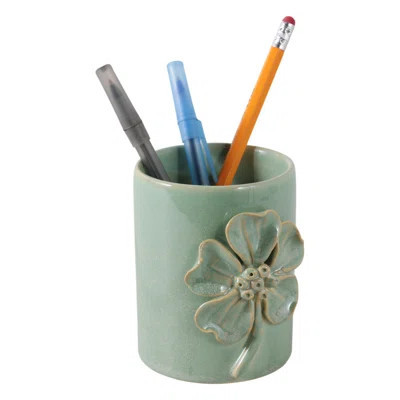 Cute Decorative Flower Ceramic Office Desk Accessory - Stylish Destop Organizer Doubles As Kitchen, Bedroom, Or Bathroom Decor Accent - 4 | Wayfair North America