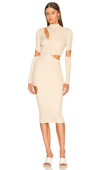 Mel Cut Out Midi Dress in Ivory | Revolve Clothing (Global)