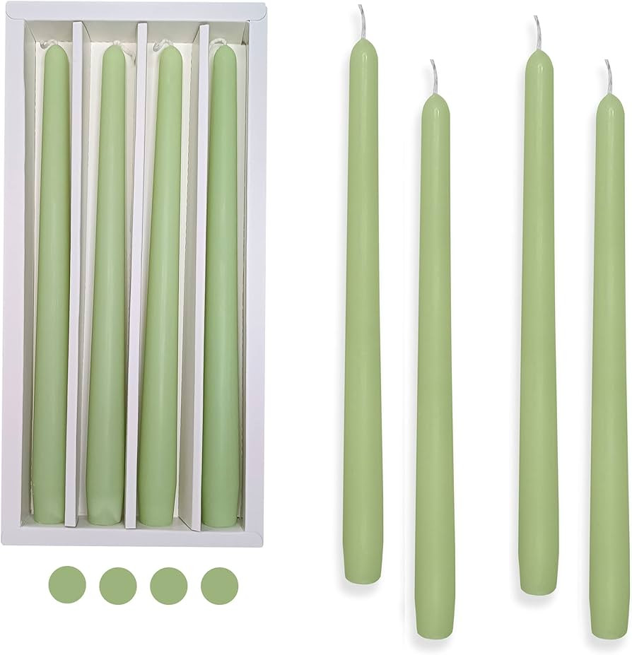 Taper Candles Scent Candle Sticks,Gedengni 10 Inch Green Candlesticks Scented Tapered Candle Long... | Amazon (US)