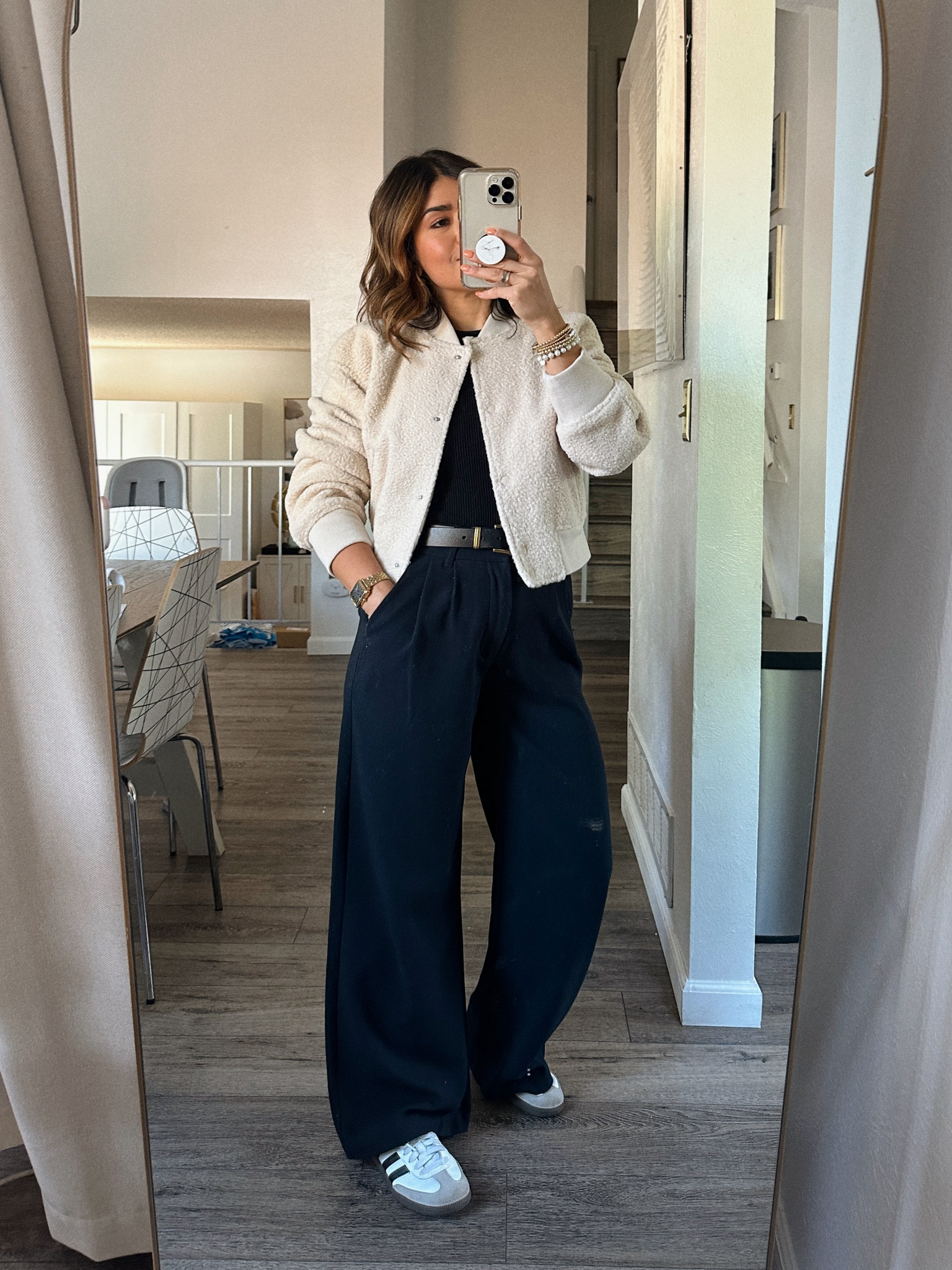 Adore this bomber jacket!! It’s super cute and comfy! Take 40% off right now! 
Jacket size xs
Pants size 24 short

#LTKFindsUnder100 #LTKxNSale #LTKShoeCrush