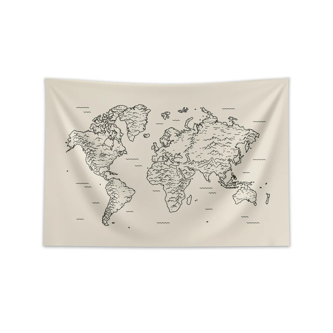 Vintage Map Banner for Kids Room, Kids Wall Banner, World Map Kids Room Decor, Nursery Decor, Vin... | Etsy (US)