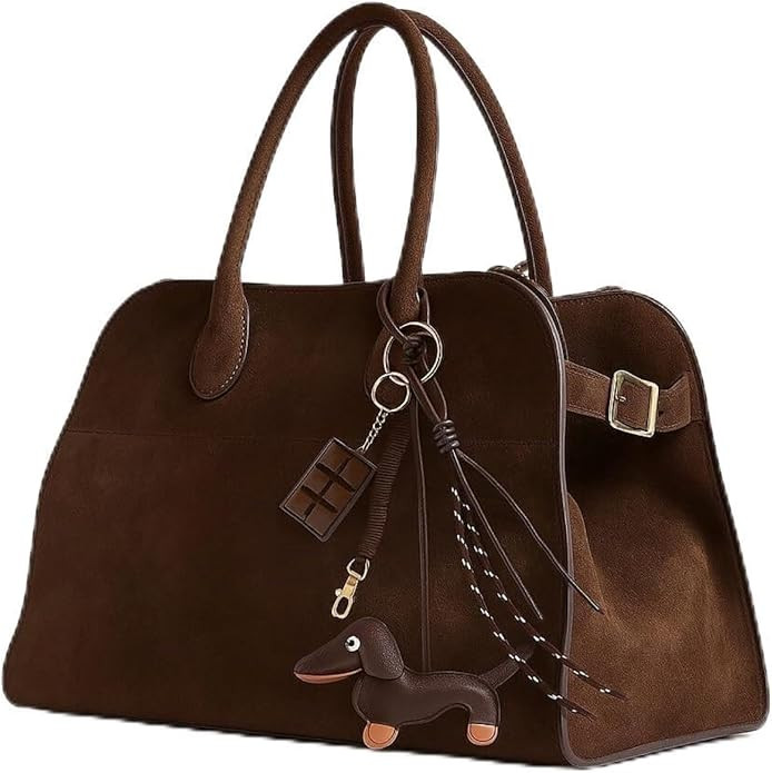 Suede Tote Bag for Women, Vintage Top-Handle Satchel Handbag, Large Capacity Shoulder Hobo Purse ... | Amazon (US)