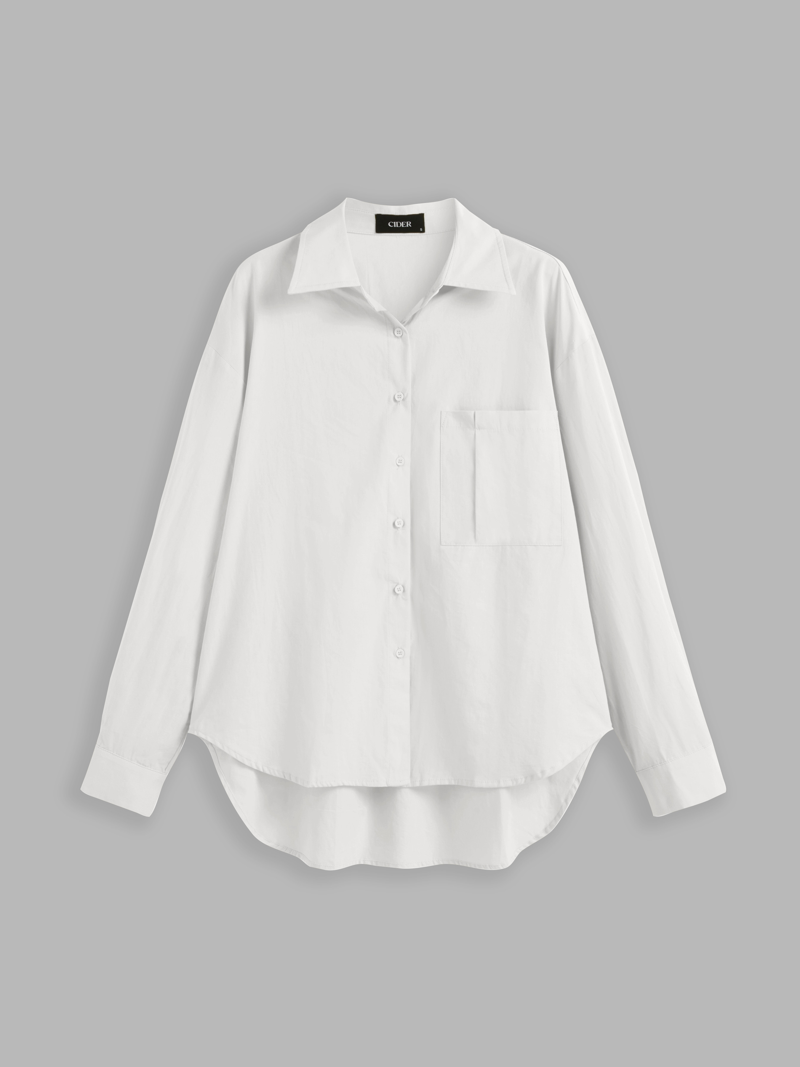 Woven Cotton 100% Cotton Collar Solid Long Sleeve Shirt For Work | Cider