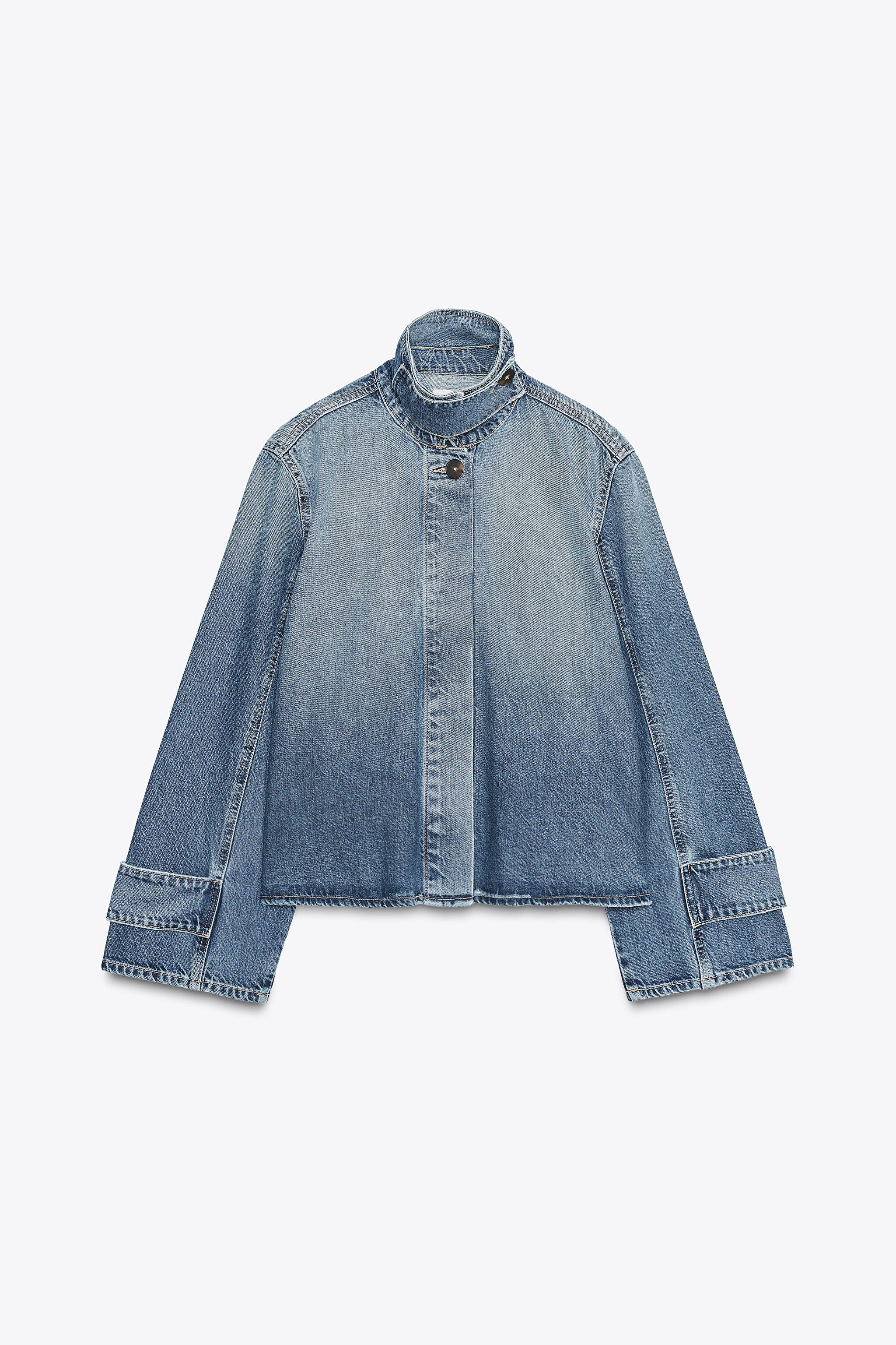 TRF HIGH COLLAR DENIM JACKET | Zara US