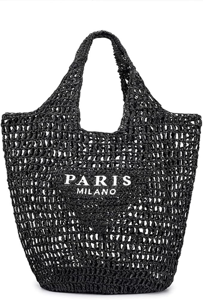 Straw Woven Tote Bag for women,Mesh Hollow Woven Tote Bag, Beach,Hobo Women Bag,Large Shoulder Tr... | Amazon (US)