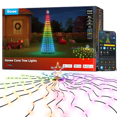 Govee 7.5-ft LED Multi-function Color Changing Cone Tree Lights Lowes.com | Lowe's