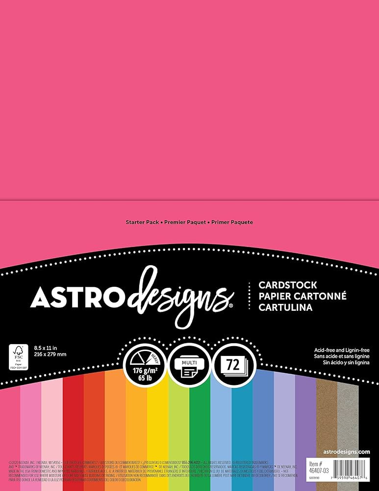 NEENAH Creative Collection Classics Specialty Cardstock Starter Kit, 8.5 X 11 Inches, 72 Count As... | Amazon (US)