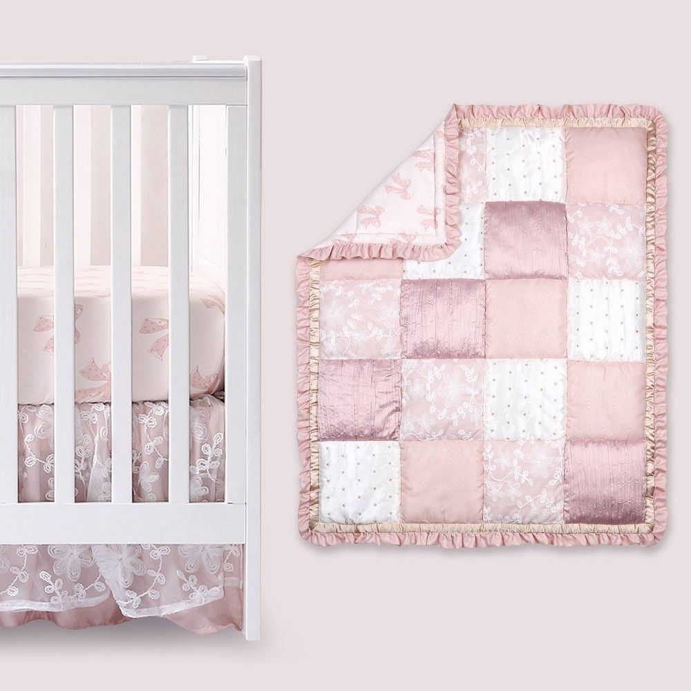 The Peanutshell Elegant Grace Baby Crib Bedding Set - Pink/Gold - 4pc | Target