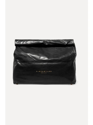 Lunchbag 30 crinkled-leather clutch | NET-A-PORTER (US)