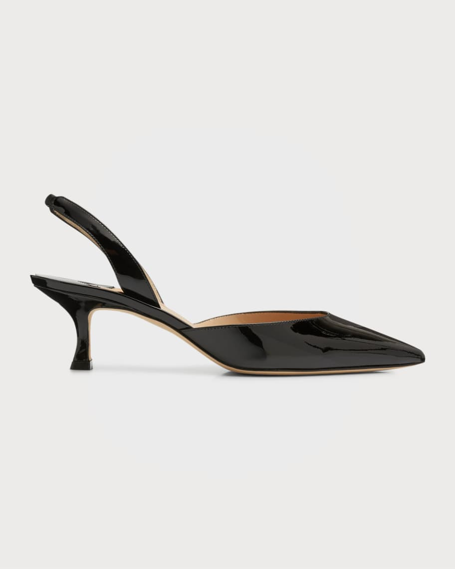 Carolyne Low-Heel Patent Halter Pumps | Neiman Marcus