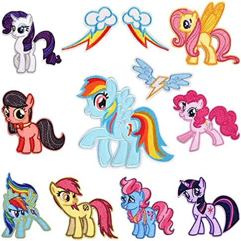 12 Pcs Pony Iron on Applique Cute Animal Unicorn Embroidered Patches DIY Clothing and Bags | Amazon (US)