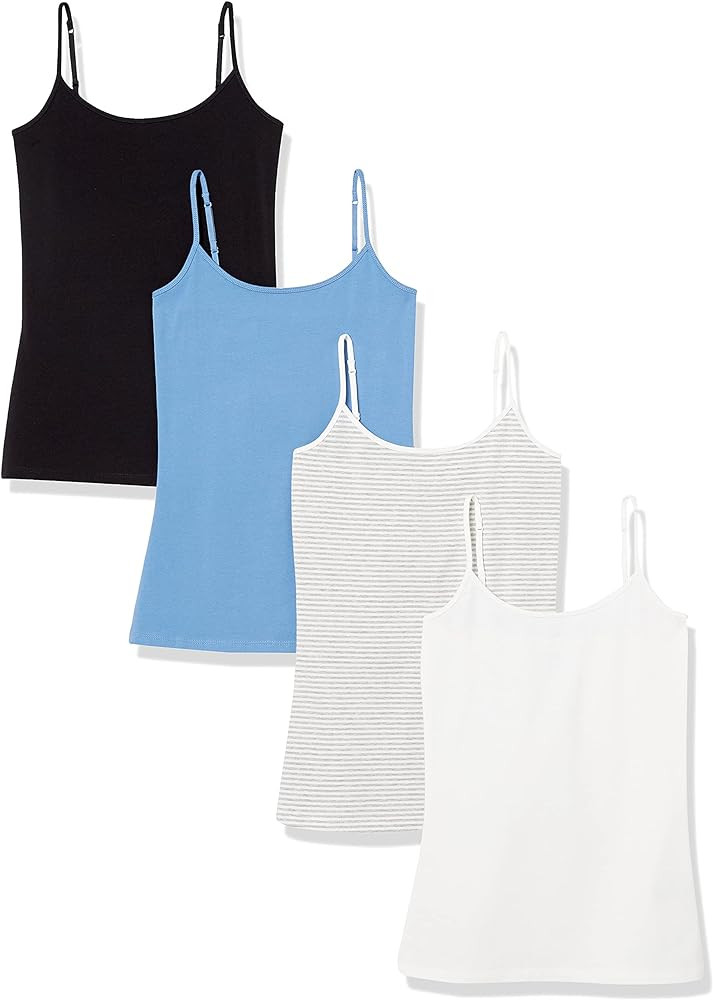 Amazon Essentials Women's Slim-Fit Camisole for Layering and Everyday Wear, Pack of 4 | Amazon (US)