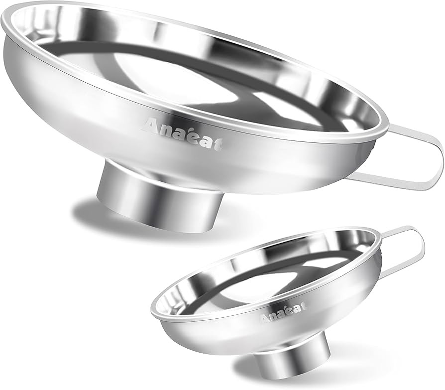 Anaeat Stainless Steel Canning Funnel with Handle for Wide and Regular Jars & Canning Jars, Wide-... | Amazon (US)